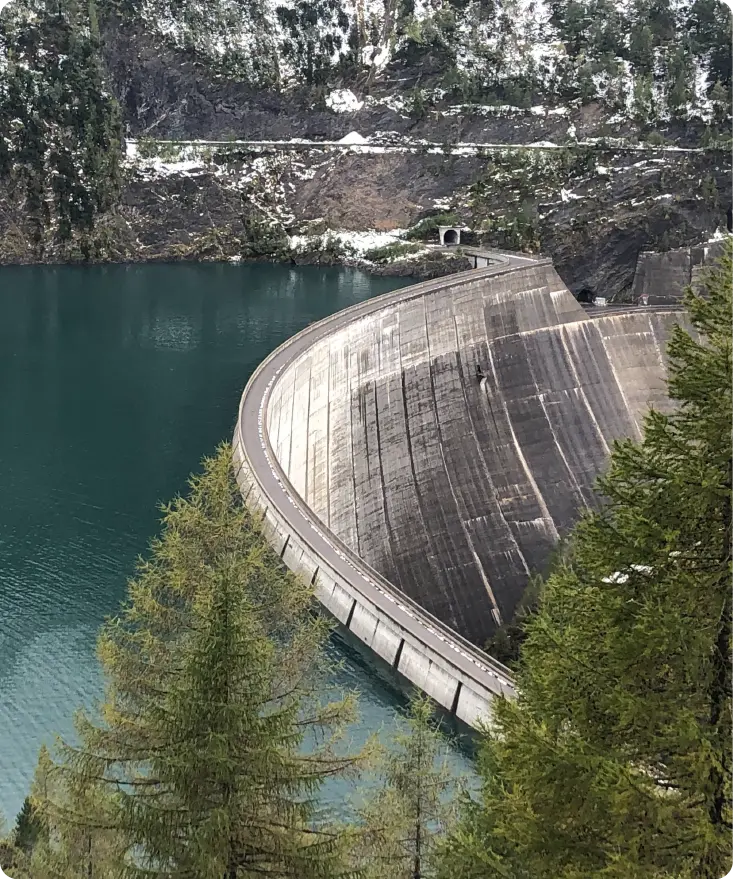 image of a dam holding water